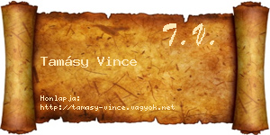 Tamásy Vince névjegykártya